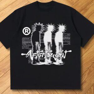 Afterthought Graphic Tee Cyber Y2K Streetwear Black
